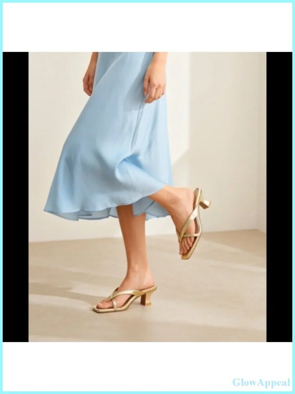 Women's Kitten Heel Slide Sandals Strappy Mule Heels Open Toe Faux Leather
